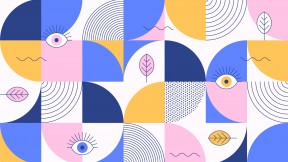 Eyes leaves mosaic